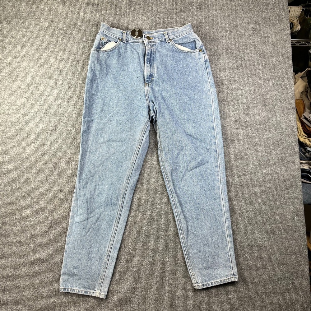 Vintage Lee Jeans Women's 16‎ Light Wash Denim High Rise Union Made USA - 31X28